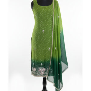 Ethereal Lilac Organza Suit with Ornate Neckline