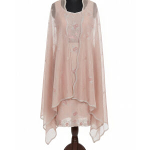 Radiant Rose Crush Silk Suit with Artisan Handwork