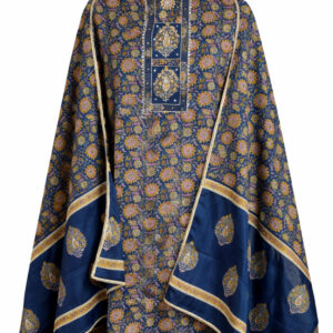 Midnight Garden: Premium Cotton Suit with Artisan Paisley Details