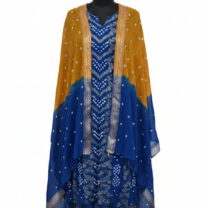 Royal Blue Bandej Charm: Premium Cotton Tie-Dye Ensemble