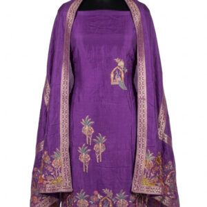 Muslin Salwar Kameez with Digital Prints & Mirror Work