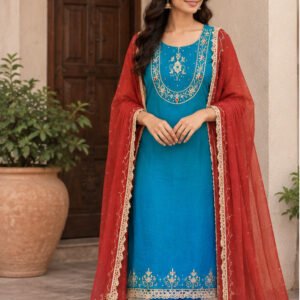 Shirt-Glass Designer Unstitched Suit Set for Women | Elegant Ethnic Wear