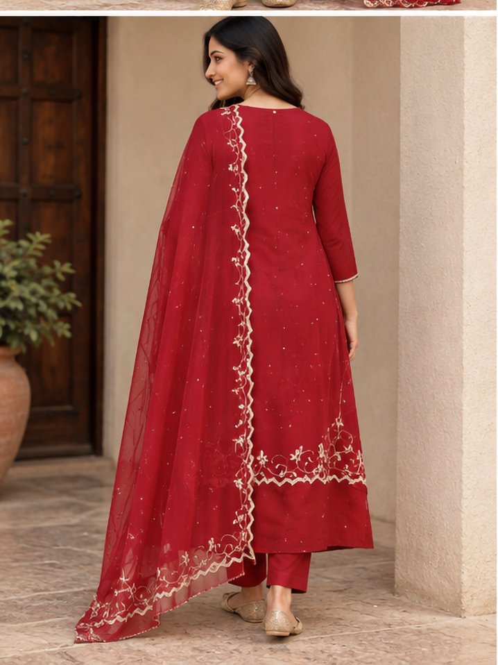 Designer Unstitched Suit Set for Women | Elegant Ethnic Wear - Image 3