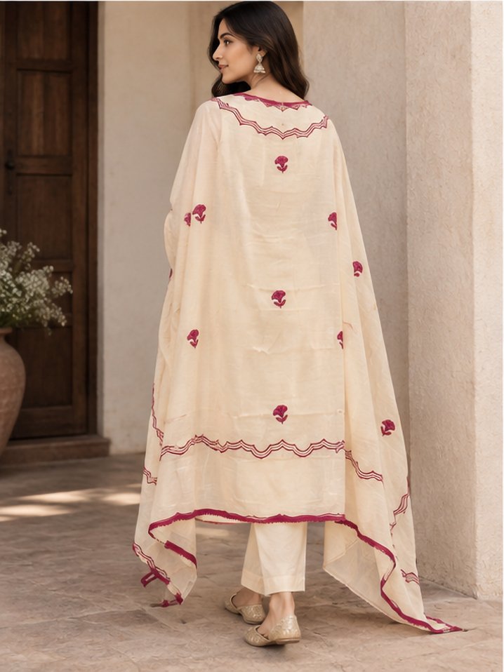 White Designer Women’s Suit Set | Elegant Ethnic Wear Collection - Image 4